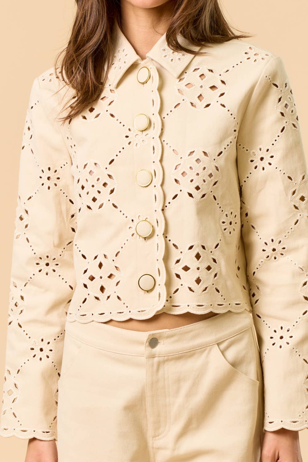Motif Long Sleeve Jacket